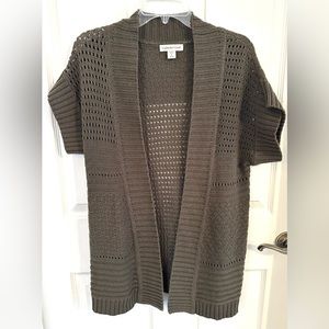 Coldwater Creek Olive Green Chunky Knit Cardigan Size Medium